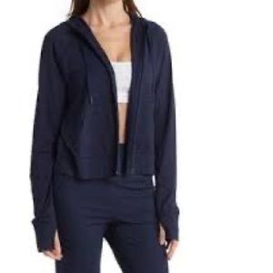 90 Degree By Reflex Cationic Cropped Full Zip Hoodie